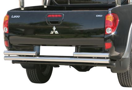 Pare Choc Arriere Double Tubes Inox Ø63 Mitsubishi L200 2006/2009