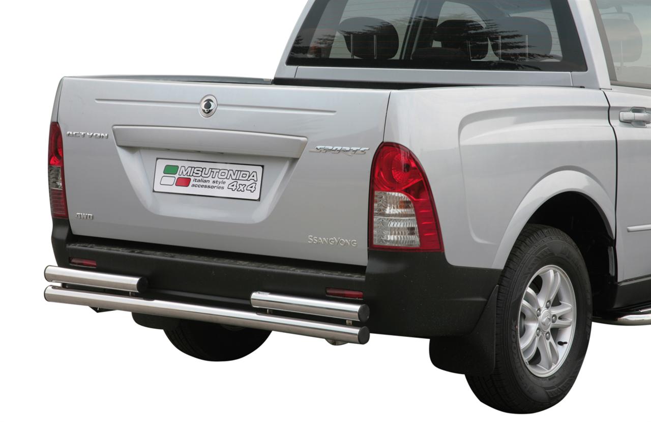 Pare Choc Arriere Double Tubes Inox Ø63 Ssangyong Actyon Sports 2007