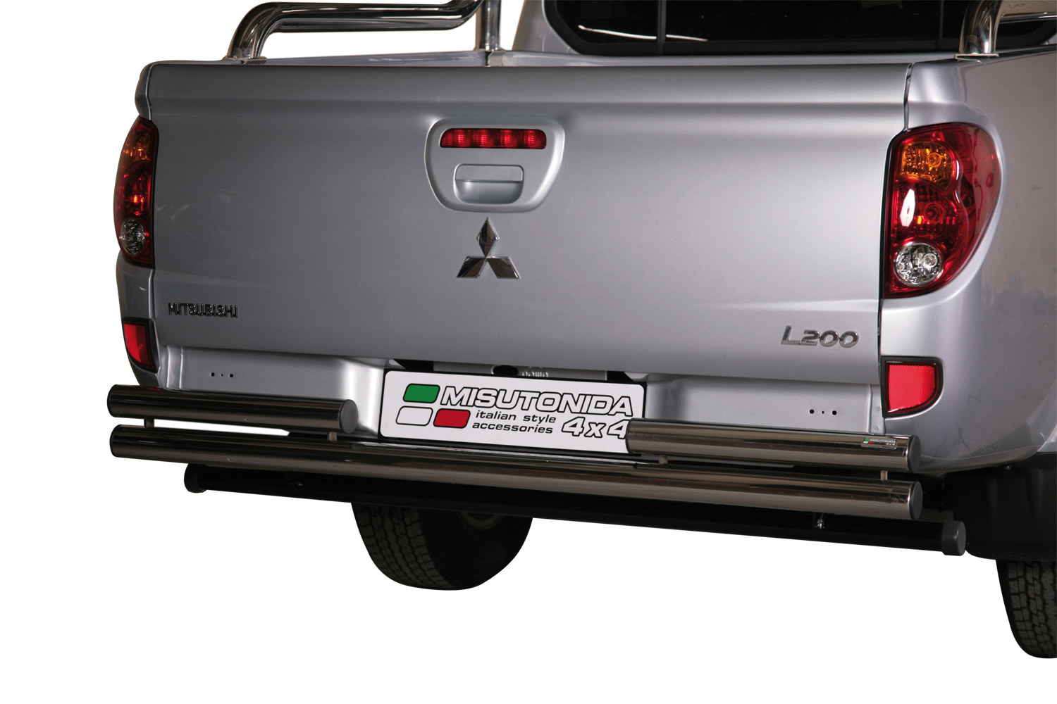 Pare Choc Arriere Double Tubes Droits Inox Ø63 Mitsubishi L200 2010+ Db Cab