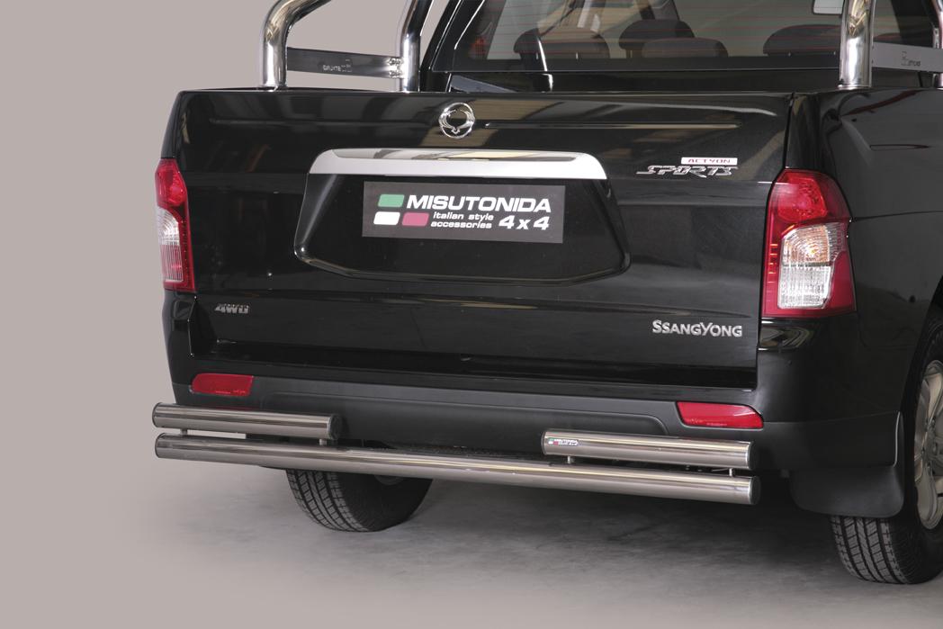 Pare Choc Arriere Double Tubes Droits Inox Ø63 Ssangyong Actyon Sports 2012