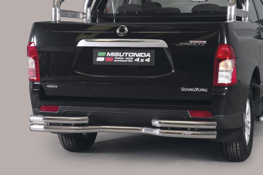 Pare Choc Arriere Double Tubes Inox Ø63 Ssangyong Actyon Sports 2012