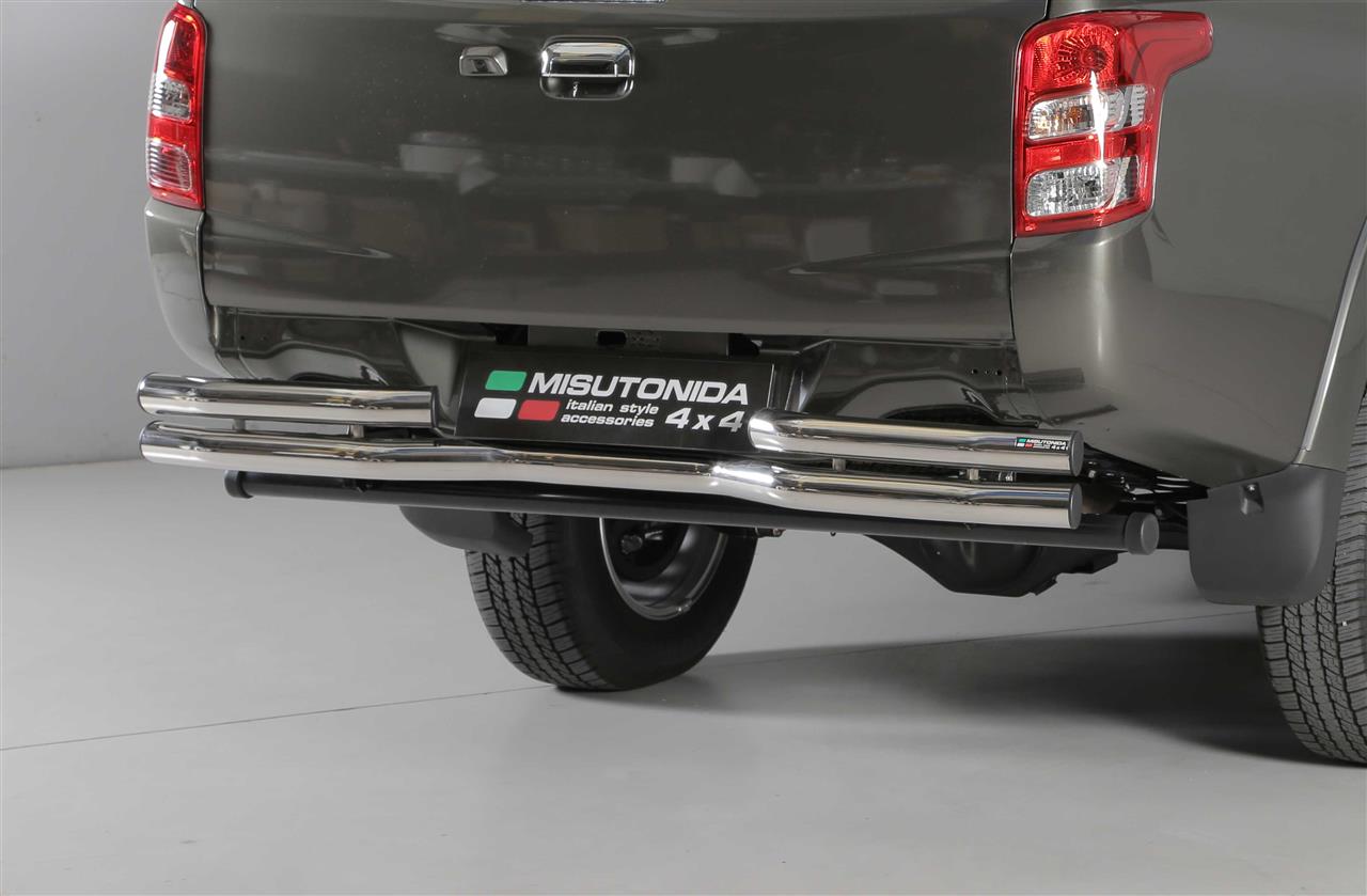 Pare Choc Arriere Double Tubes Inox Thermolaque Noir Ø 63 Nissan Np300 2016/2021