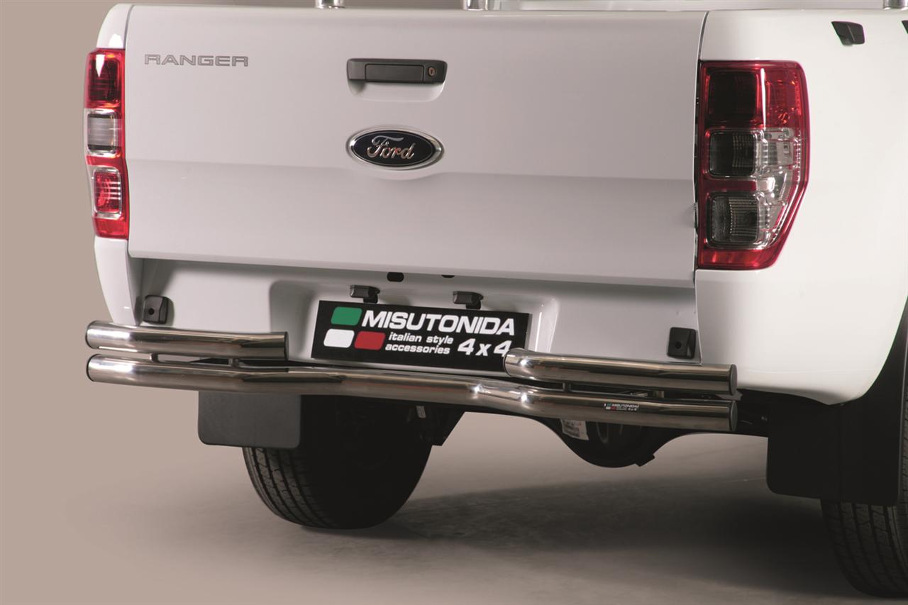 Pare Choc Arriere Double Tubes Inox Ø63 Ford Ranger 2012+ Compatible Att