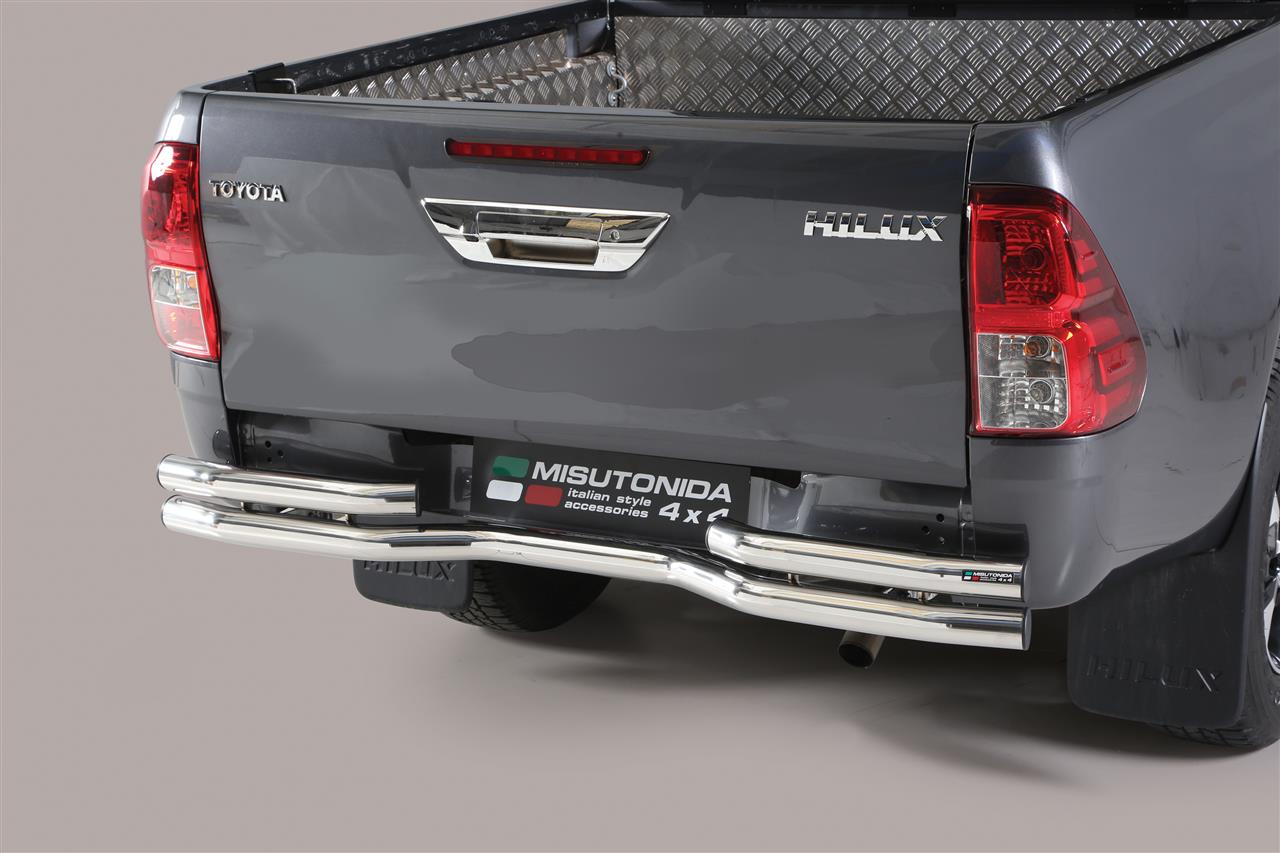 Pare Choc Arriere Double Tubes Inox Ø 63 Toyota Hilux 2016+ Double Cab