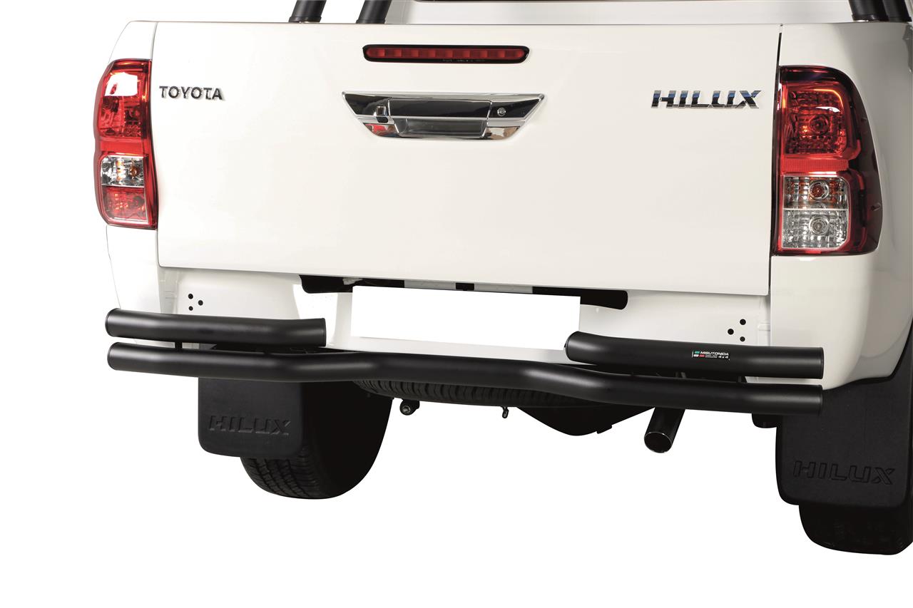 Pare Choc Arriere Double Tubes Noir Ø 63 Toyota Hilux 21+ Compatible Attelage Double Cab