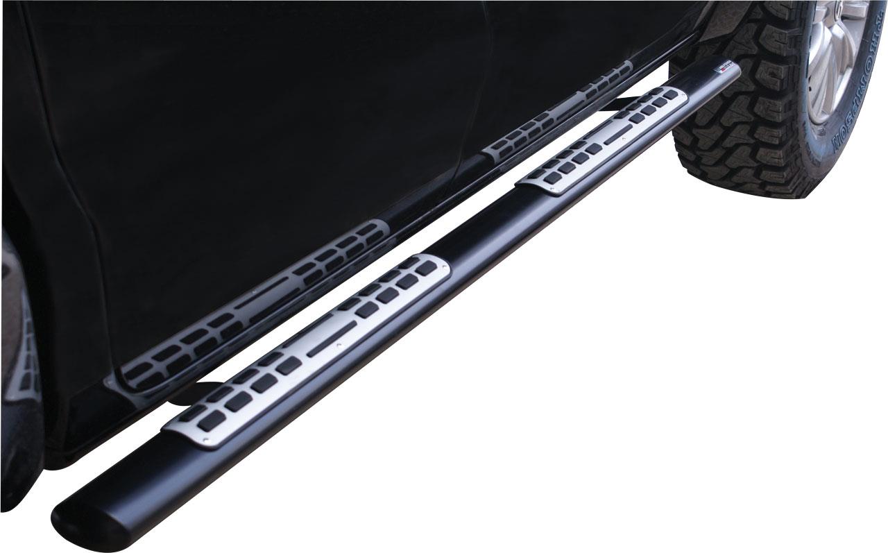 Tubes Marche Pieds Ovale Inox Noir Design Toyota Hilux/vigo 2006+ Dbl Cab