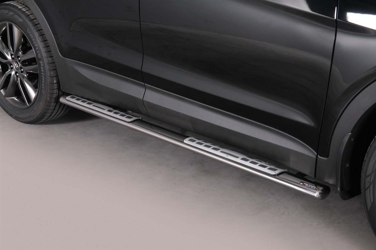 Tubes Marche Pieds Ovale Inox Design Hyundai Santa Fe 2012+