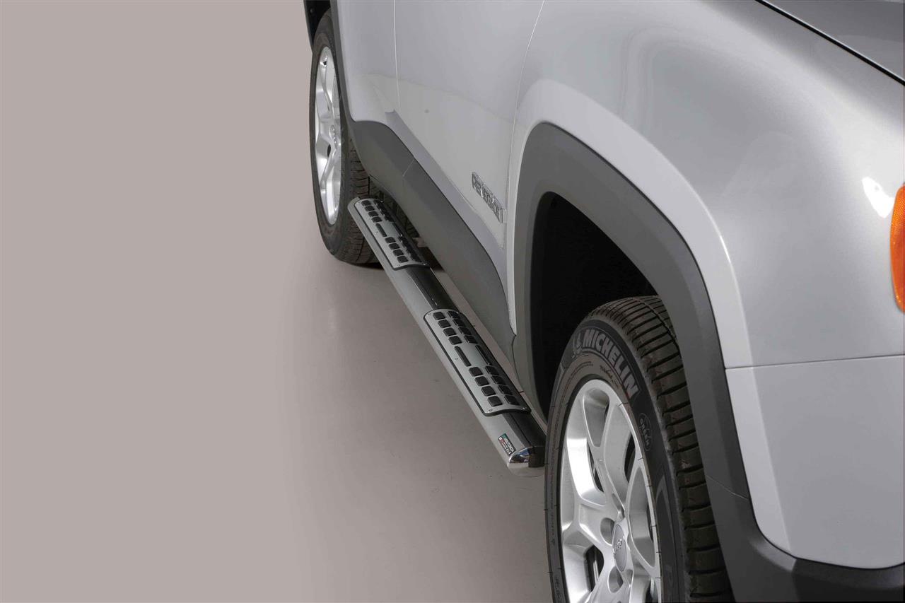 Tubes Marche Pieds Ovale Inox Design Jeep Renegade 2014+