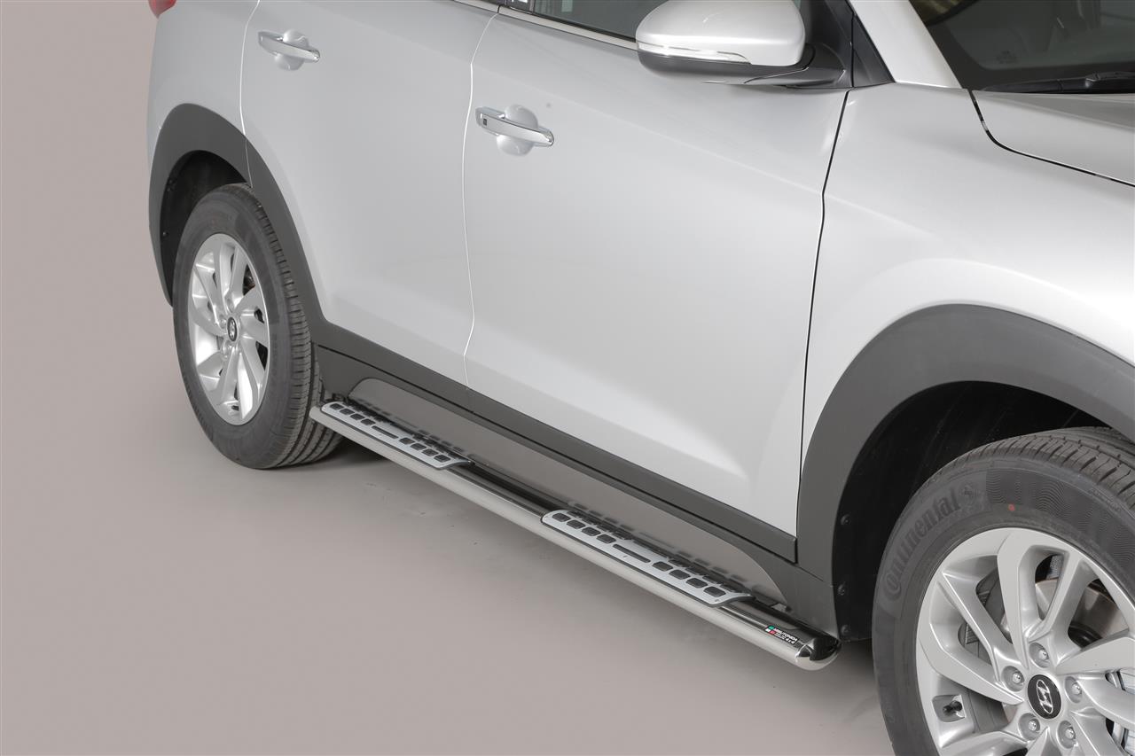 Tubes Marche Pieds Ovale Inox Design Hyundai Tucson 2015+