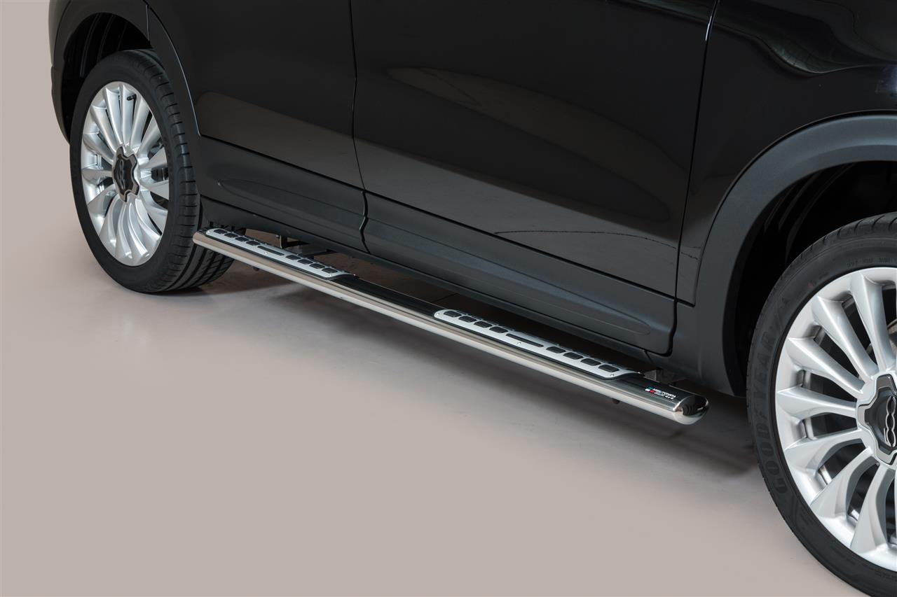 Tubes Marche Pieds Ovale Inox Design Fiat 500 X 2015+