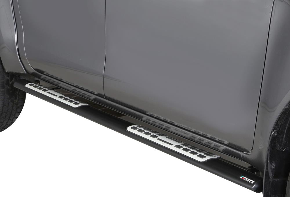 Tubes Marche Pieds Ovale Noir Design Mercedes Classe X Double Cab 2017+