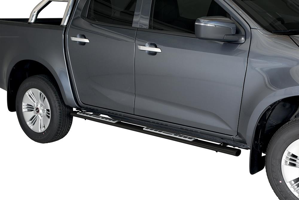 Tubes Marche Pieds Ovale Noir Design Isuzu Dmax N60 2020+ Double Et Space Cabine