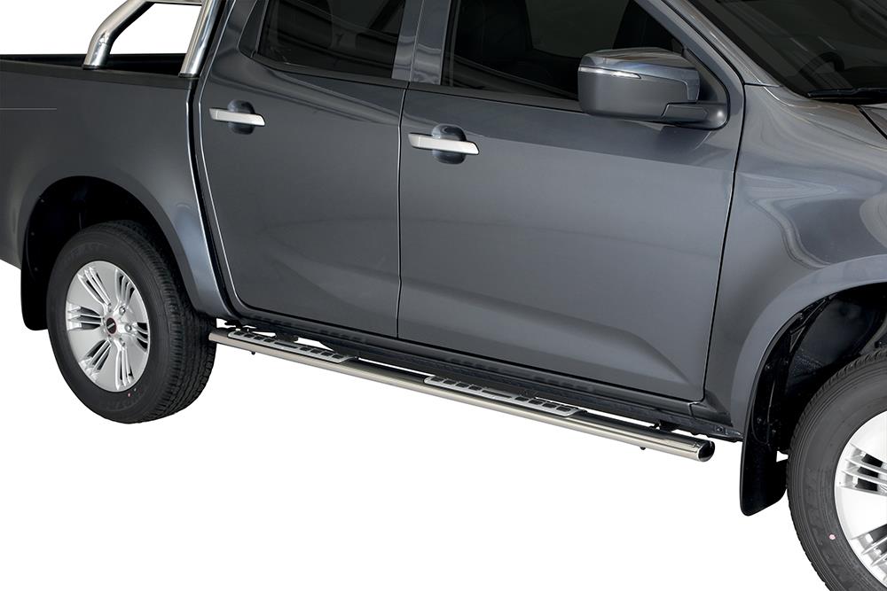 Tubes Marche Pieds Ovale Inox Design Isuzu Dmax 20+ Space Cab