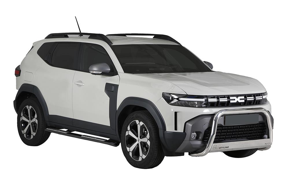 Tubes Marche Pieds Ovale Thermolaqué Noir Design Dacia Duster 2024+