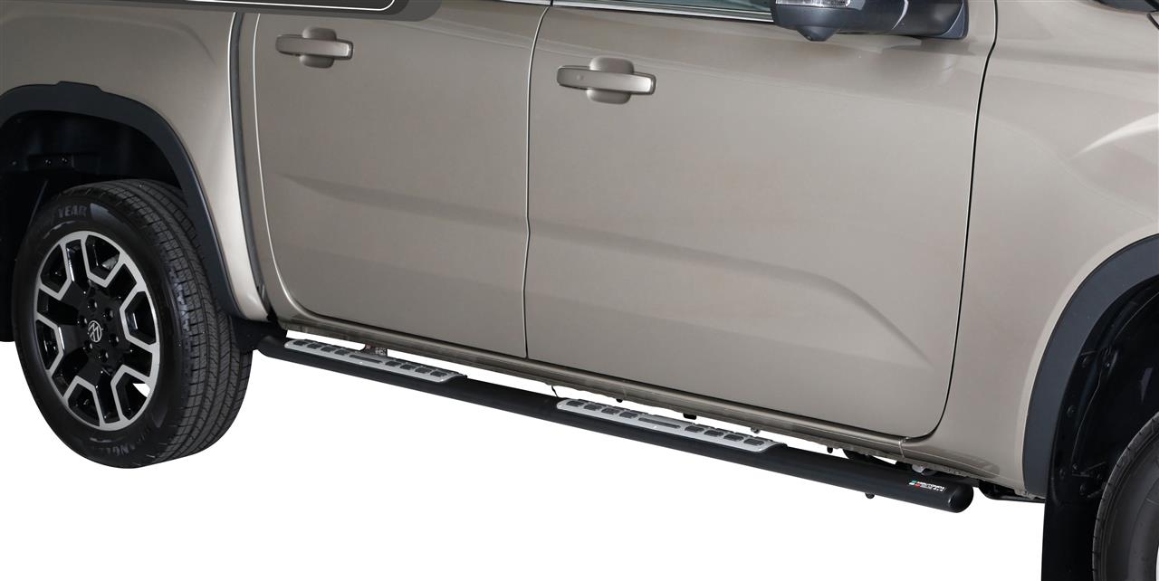 Tubes Marche Pieds Ovale Noir Design Volkswagen Amarok 2023+ Double Cabine