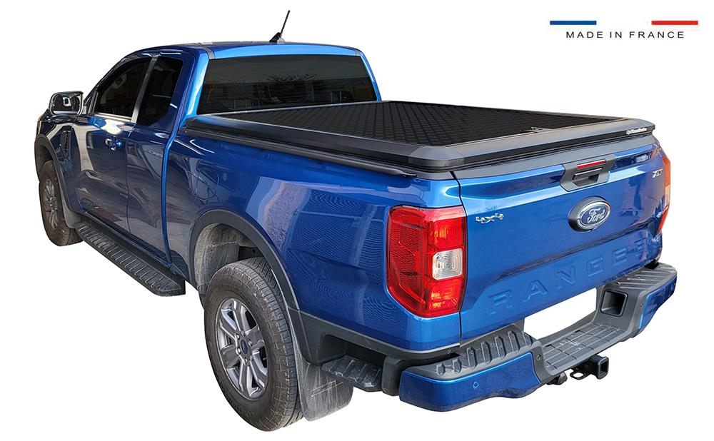 Tonneau Cover Alu Noir V2 Ford Ranger 23+ Super Cabine Sans Arceau Oem