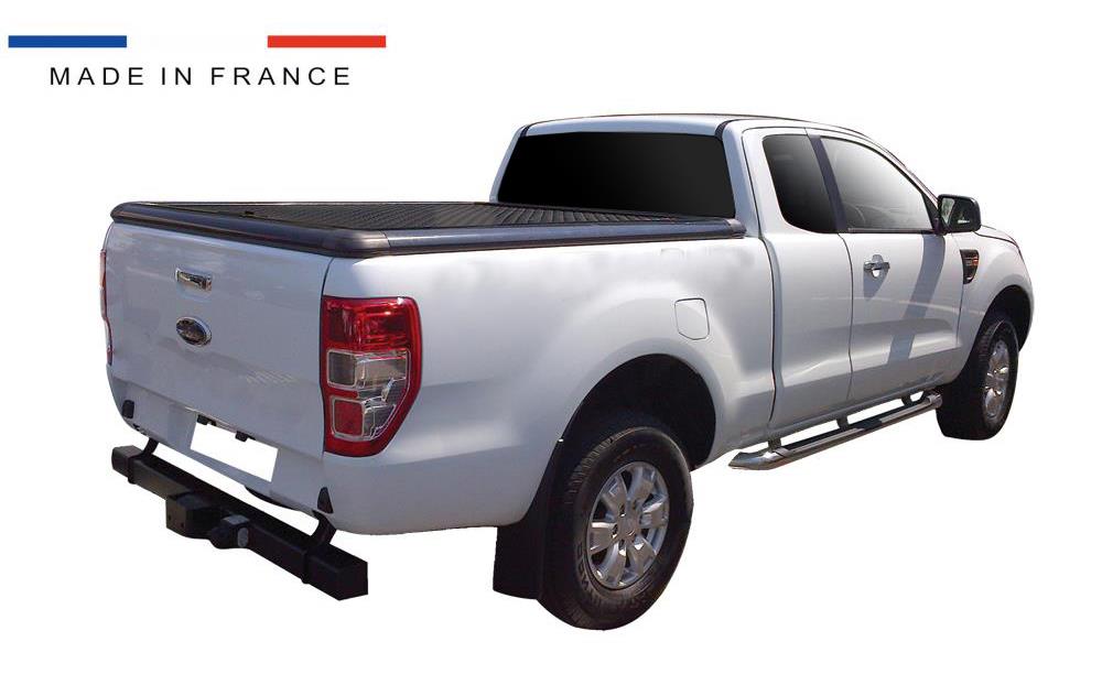 Tonneau Cover Alu V2 Ford Ranger 2012+ Double Cab Thermolaque Noir