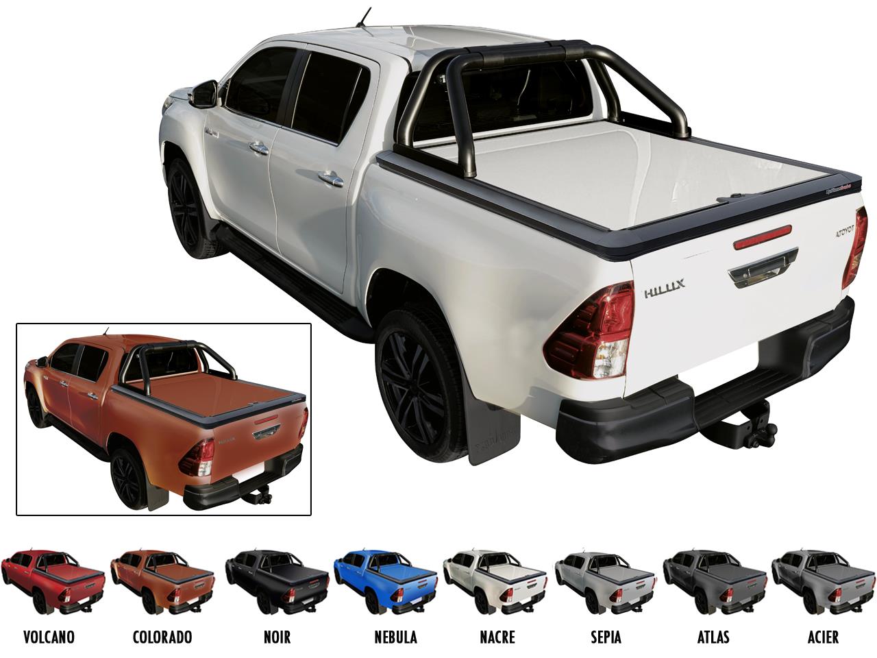 Tonneau Cover Alu V2 Toyota Hilux 2016+ Double Cab Rouge Colorado 4R8