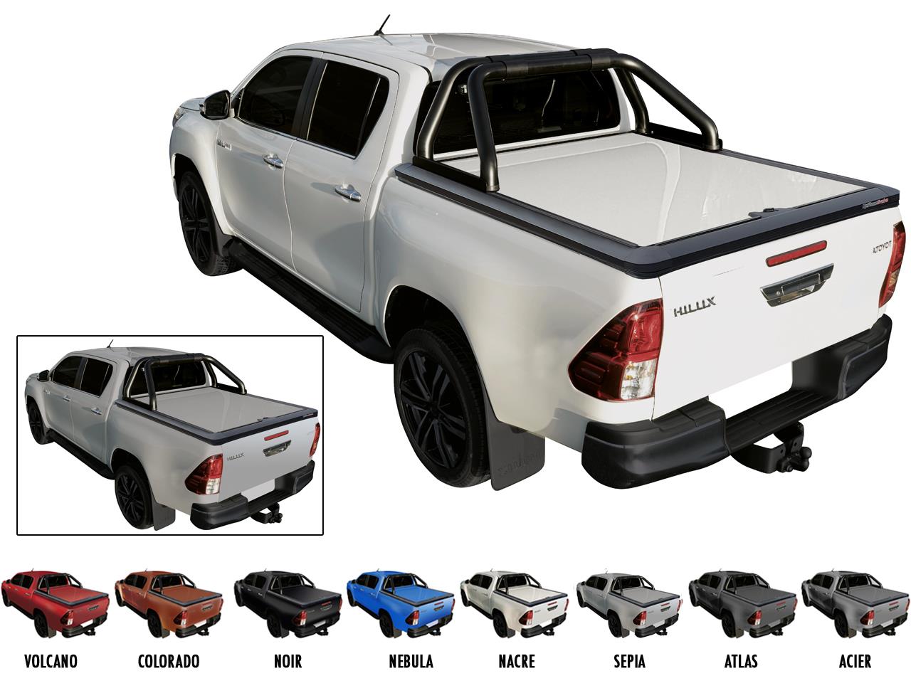 Tonneau Cover Alu V2 Toyota Hilux 2016+ Double Cab Sepia 4V8
