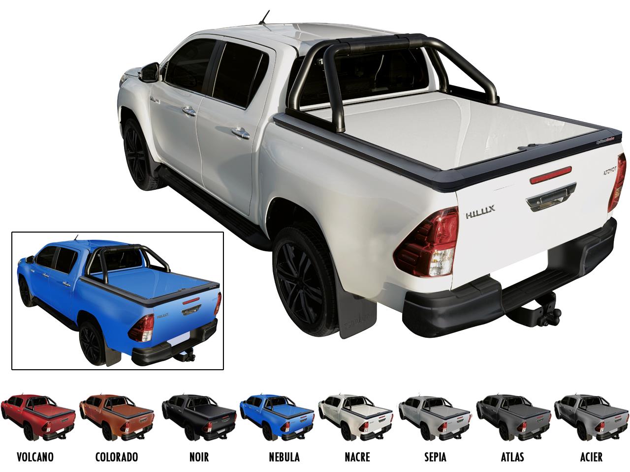 Tonneau Cover Alu V2 Toyota Hilux 2016+ Double Cab Bleu Bronze 6X1