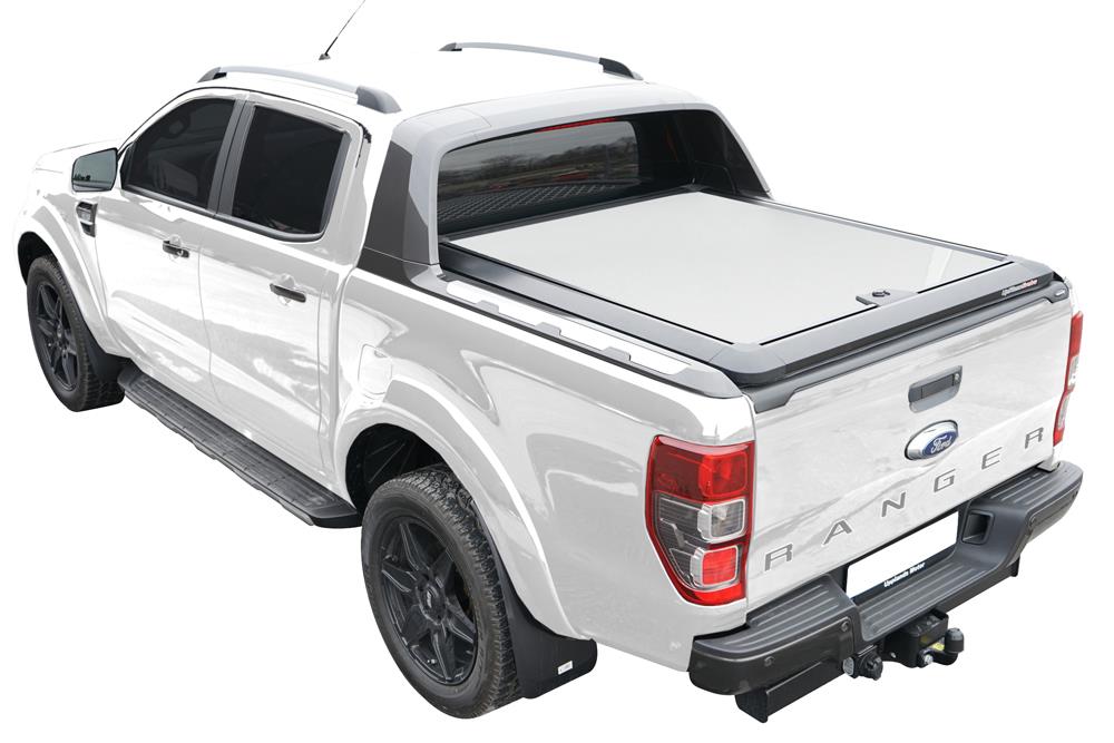 Tonneau Cover Aluminium V2 Ford Ranger Double Cab 2012+ Compatible Roll Wildtrack Blanc Glacier