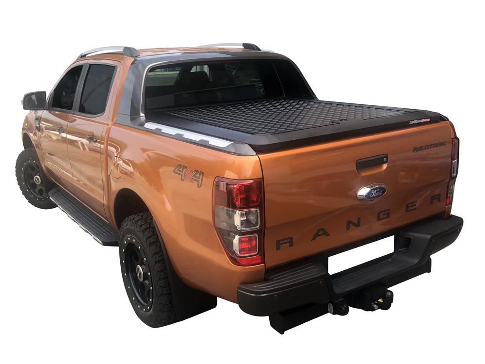 Tonneau Cover Aluminium Noir V2 Ford Ranger Double Cab 2012+ Compatible Roll Wildtrack