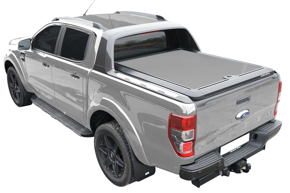 Tonneau Cover Aluminium V2 Ford Ranger Super Cab 2012+ Compatible Roll Wildtrack Gris Lunaire Zjnc