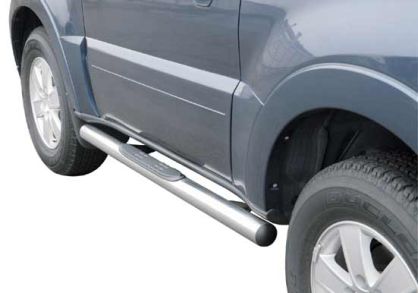 Tubes Marche Pieds Inox Ø76 Mitsubishi Pajero Did 2007+ 5 Portes