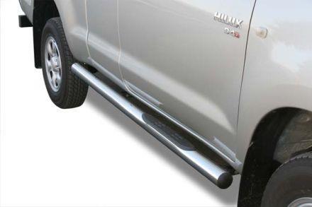 Tubes Marche Pieds Inox Thermolaque Noir Ø 76 Toyota Hilux Xtra Cab 2016+