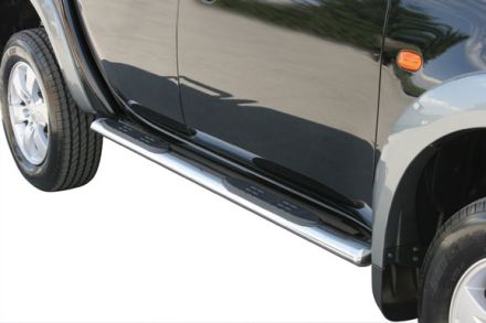 Tubes Marche Pieds Ovale Inox Ø76 Mitsubishi L200 2006+ Double Cab