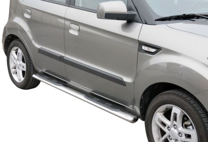 Tubes Marche Pieds Ovale Inox Ø76 Kia Soul 2009+