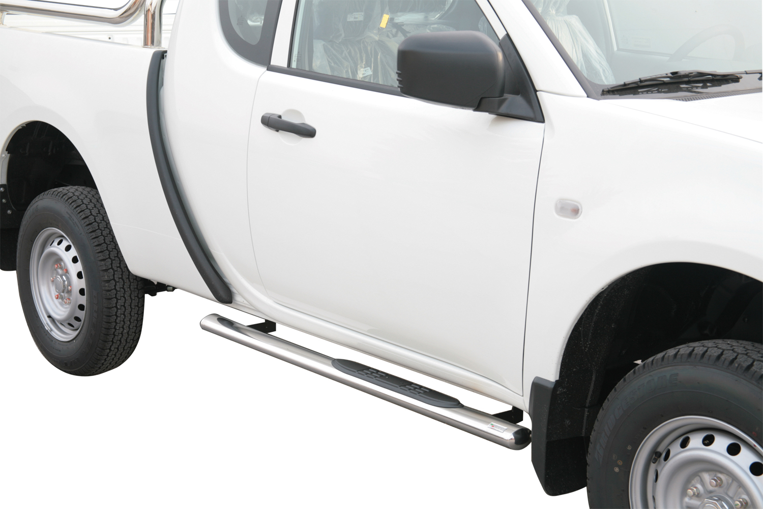 Tubes Marche Pieds Ovale Inox Ø76 Mitsubishi L200 2010+ Club Cab