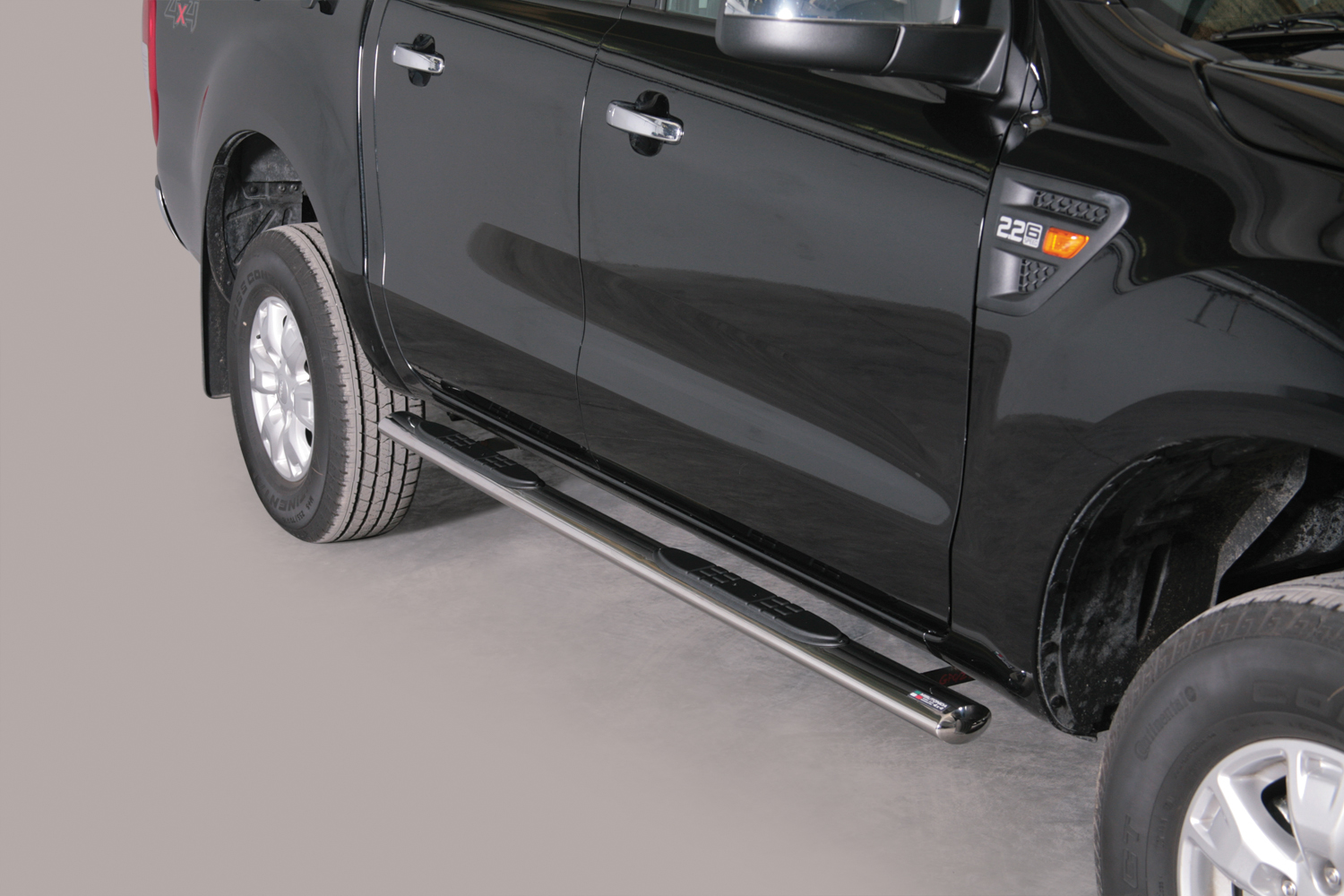 Tubes Marche Pieds Ovale Inox Ø76 Ford Ranger 2012+ Double Cab