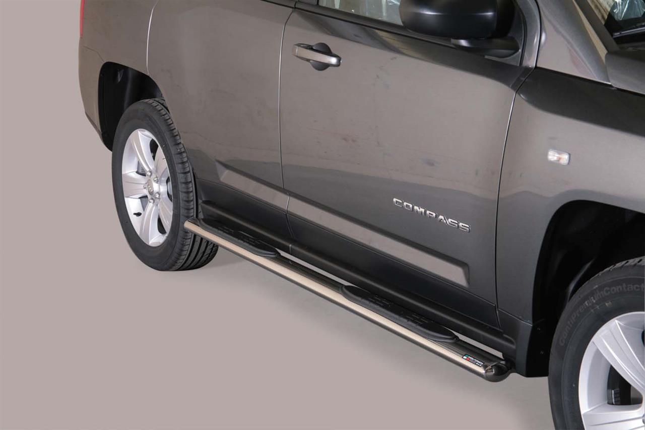 Tubes Marche Pieds Ovale Inox Ø76 Jeep Compass 2011+