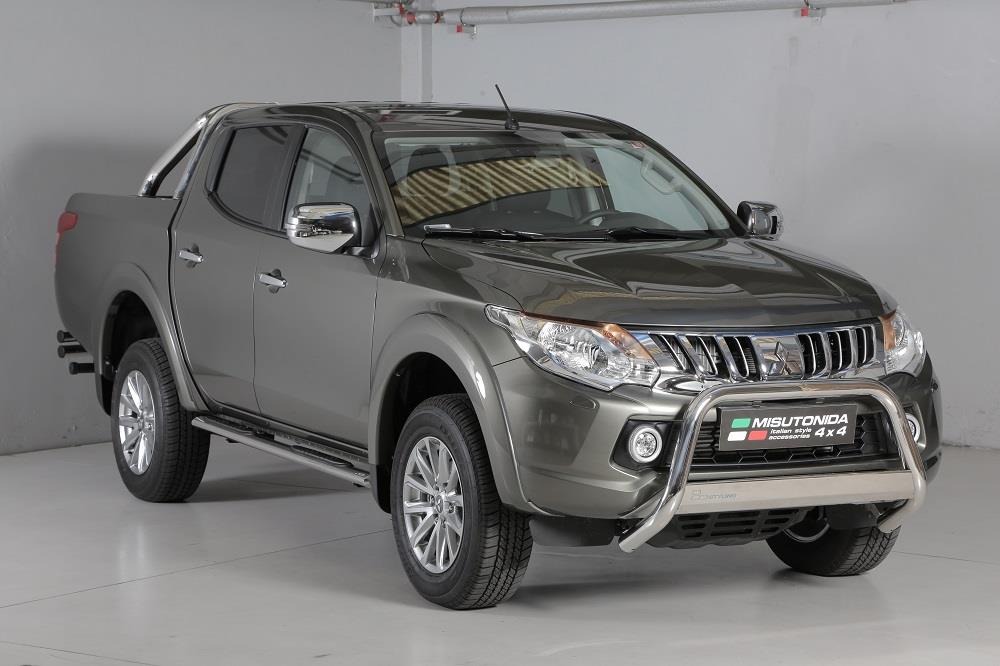 Tubes Marche Pieds Ovale Inox Ø 76 Mitsubishi L200 Double Cab 2016+