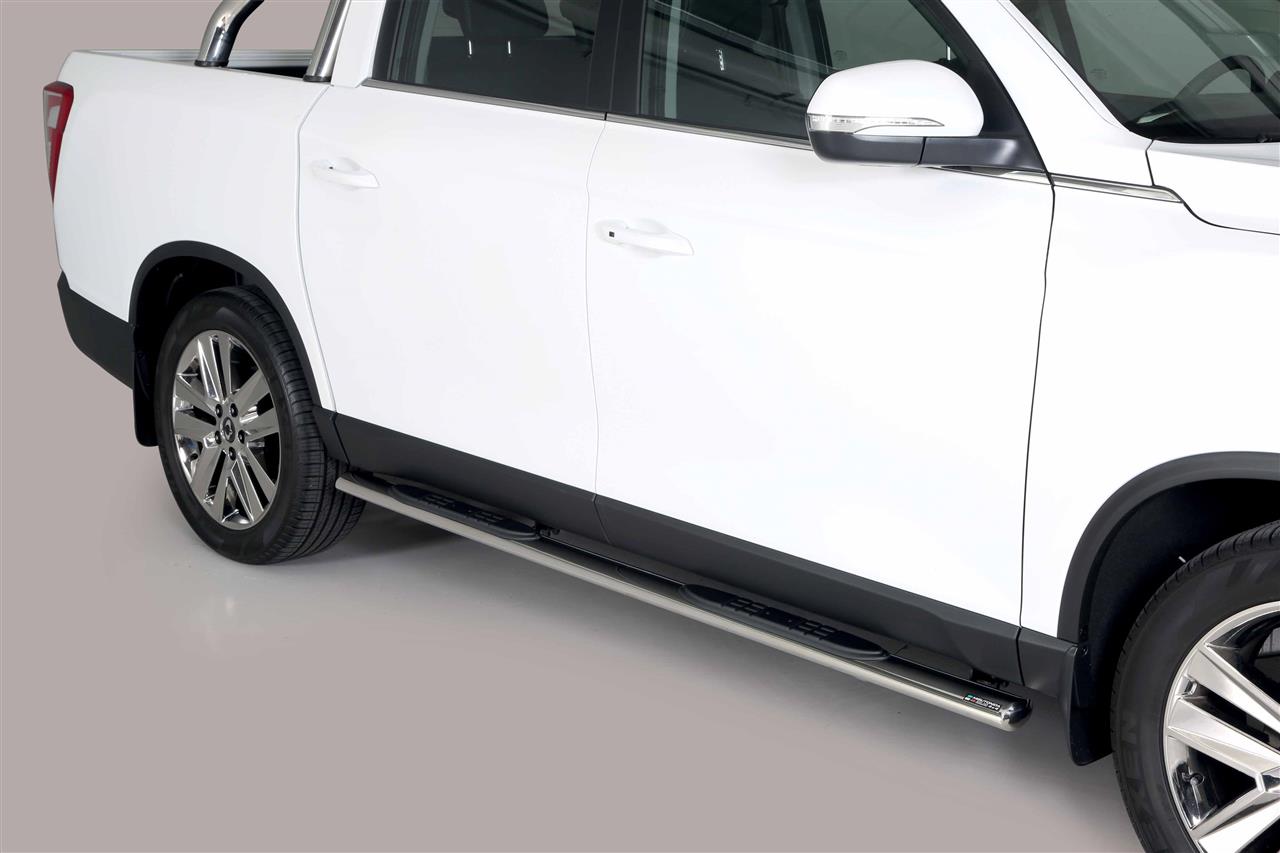 Tubes Marche Pieds Ovale Inox Ø 76 Ssangyong Musso Sports 2018+