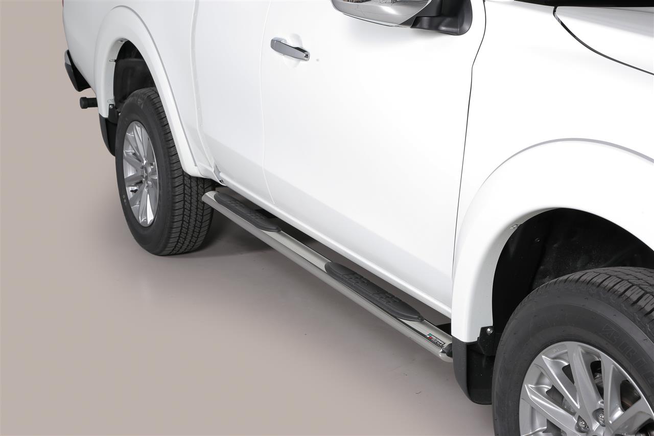 Tubes Marche Pieds Ovale Noir Ø 76 Mitsubishi L200 Club Cab 2016+