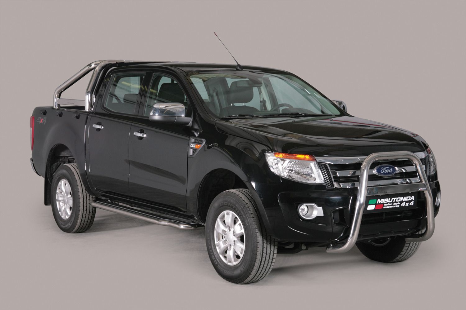 Marche-Pieds Inox Plats Ø50 Ford Ranger 2012/2022 / 2023+ Double Cab