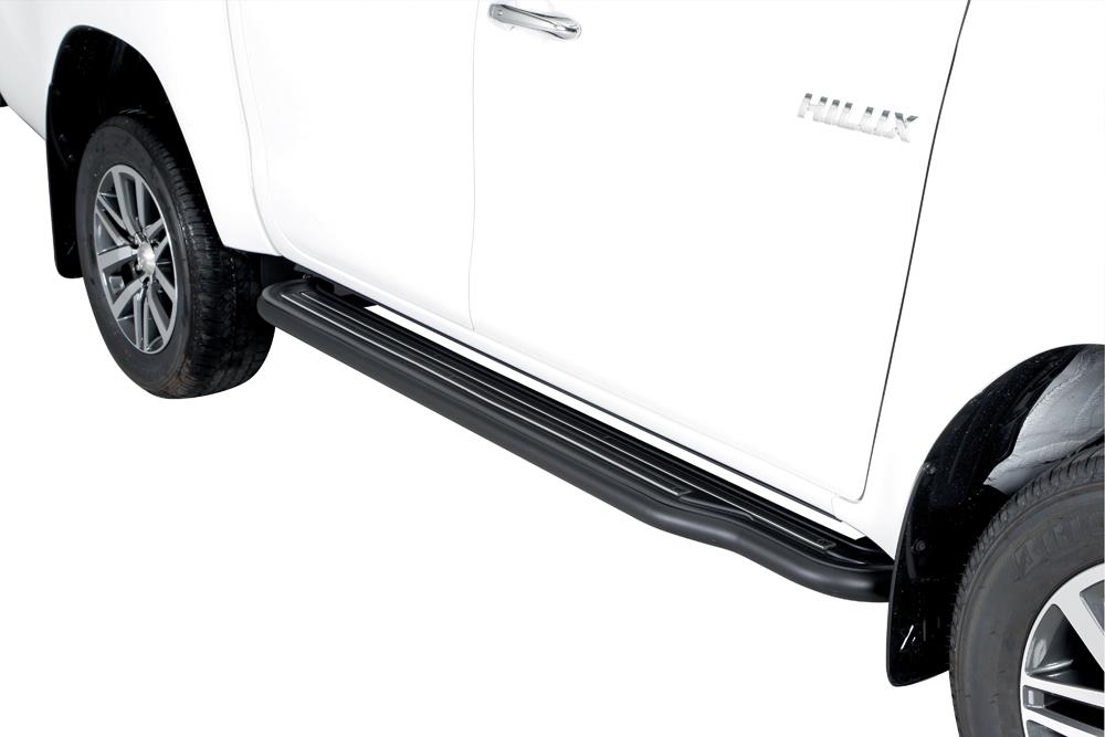 Marche-Pieds Inox Noir Ø50 Toyota Hilux 2016+ Extra Cab