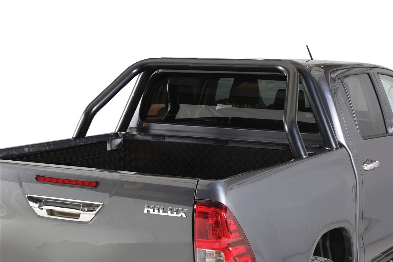 Roll Bar Inox Dbl Tube Inox Noir New Style Ø76 Toyota Hilux 16+ Dc/ec