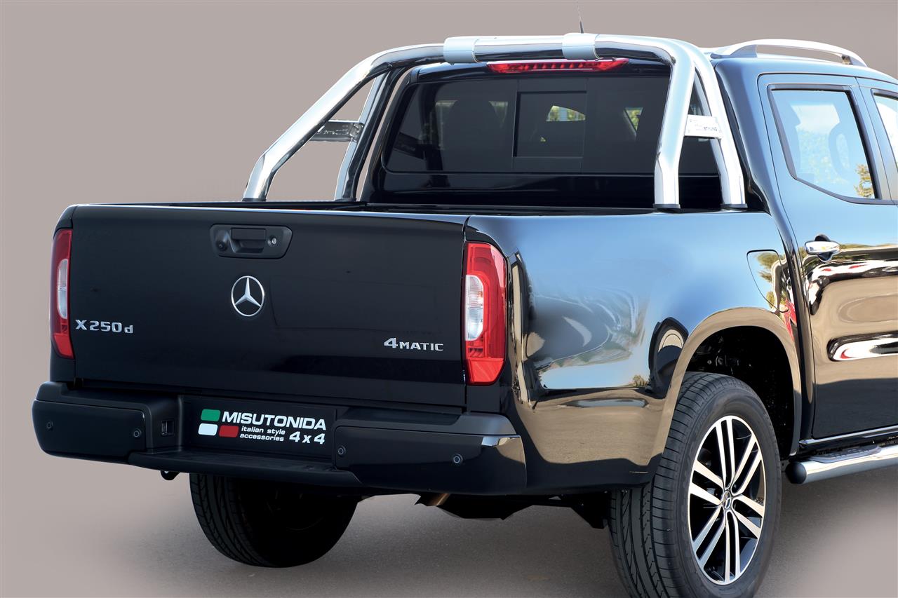 Roll Bar Inox Double Tube Ø 76 Mercedes Classe X 2017/2020 Avec Plaque Laterale