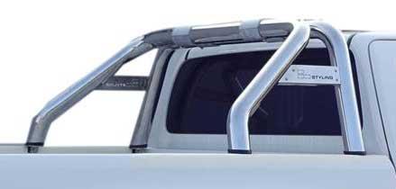 Roll Bar Inox Dbl Tube Ø 76 Toyota Hilux 2016 Av Plaque Laterale