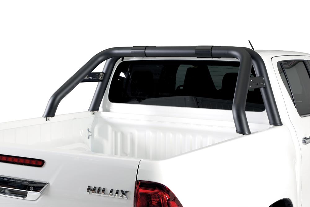 Roll Bar Inox Dbl Tube Inox Noir Ø76 Toyota Hilux 16+ Dc/ec