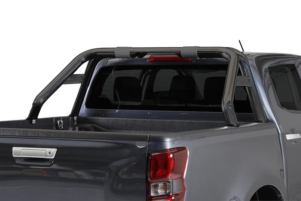 Roll Bar Noir Dbl Tube Ø76 Isuzu Dmax 2020+ Plaques Laterales