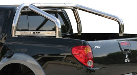 Arceau De Benne Inox Double Tube Ø76 Mitsubishi L200 06/09 Avec Marquage Club-Cab