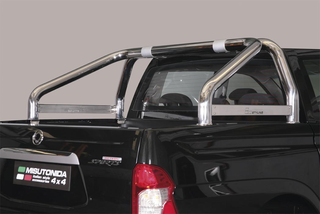 Arceau De Benne Inox Double Tube Ø76 Ssangyong Actyon Sports 2012+ Avec Marquage