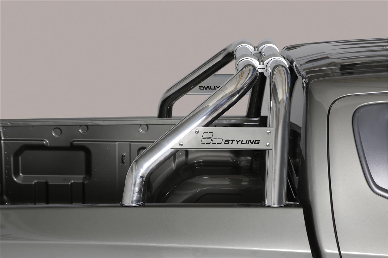 Roll Bar Inox Dbl Tube Ø 76 Mitsubishi L200 2016+ Double Cab Avec Marquage