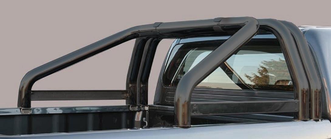 Roll Bar Noir Triple Tubes Ø 76 Nissan Np300 2016+ Avec Marquage