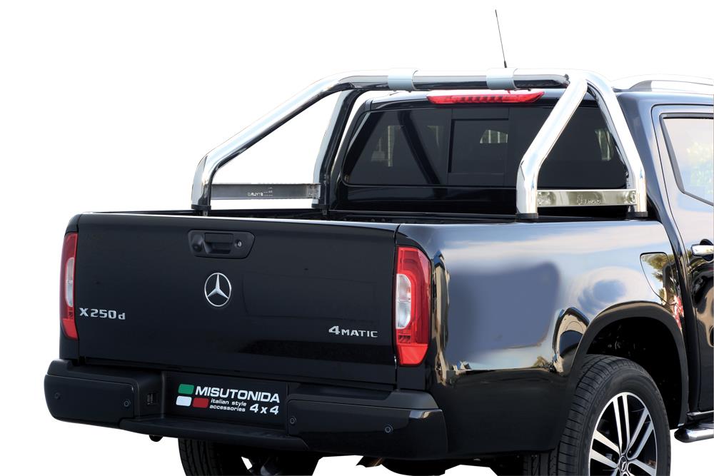 Arceau De Benne Inox Double Tube Ø 76 Mercedes Classe X 2016+ Avec Marquage