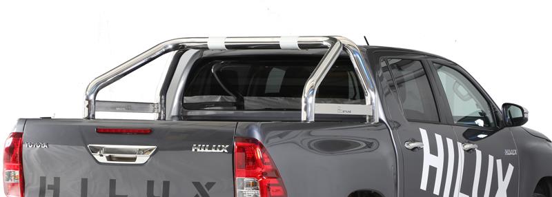 Roll Bar Inox Dbl Tube Ø 76 Toyota Hilux 2016+ Av Marquage